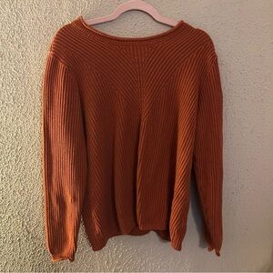 FDJ French Dressing Jeans Auburn Colored Knit Cotton Sweater Size Xl Fall Winter